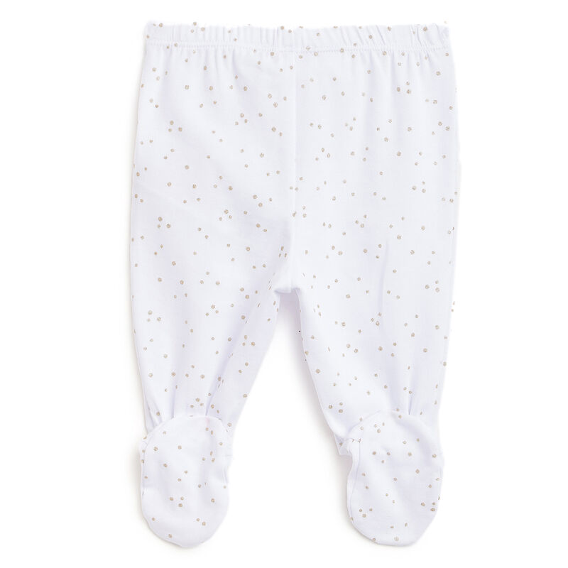 Girls White Applique Outfit with Leggings image number 3